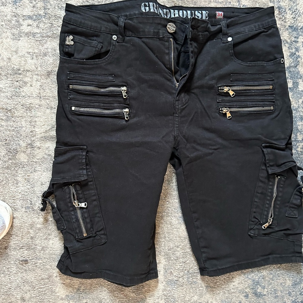 Black Cargo Shorts for Men